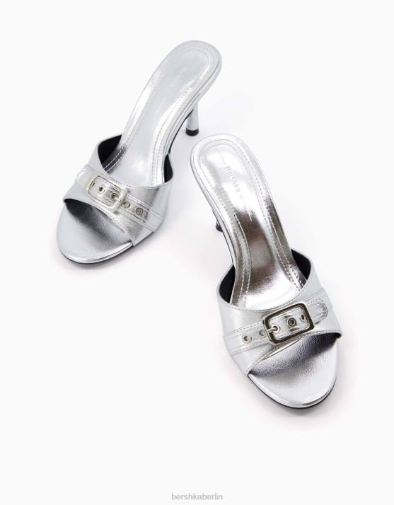 Silber Bershka Frauen metallische High-Heel-Sandalen H00J2138