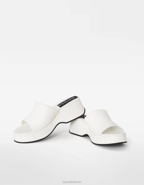 Weiss Bershka Frauen Plateausandalen H00J2188