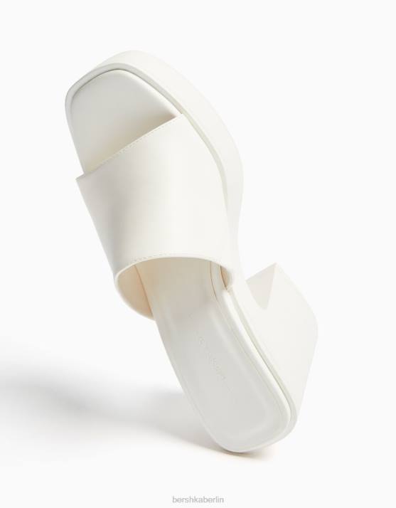 naturfarben Bershka Frauen Plateau-Pantoletten mit hohem Absatz H00J2145