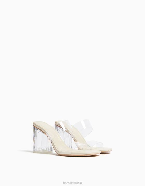 schier Bershka Frauen Sandalen mit Absatz und Vinylriemen H00J2158