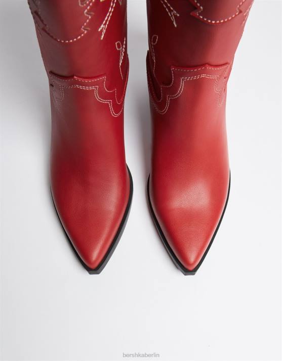Rot Bershka Frauen Cowboystiefel mit Absatz H00J1915