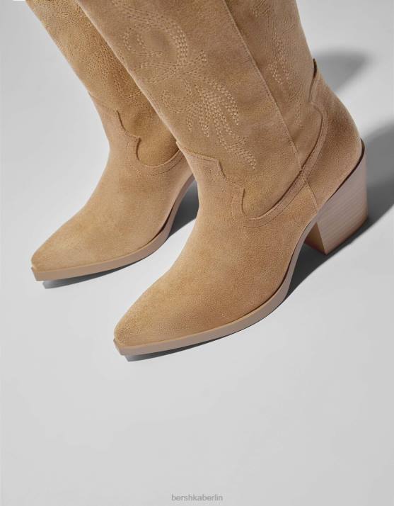 Sand Bershka Frauen Cowboystiefel mit Absatz H00J2333