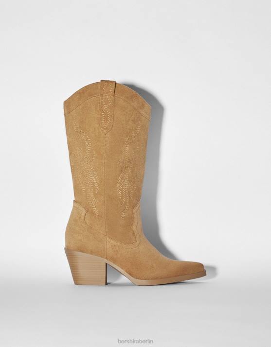 Sand Bershka Frauen Cowboystiefel mit Absatz H00J2333