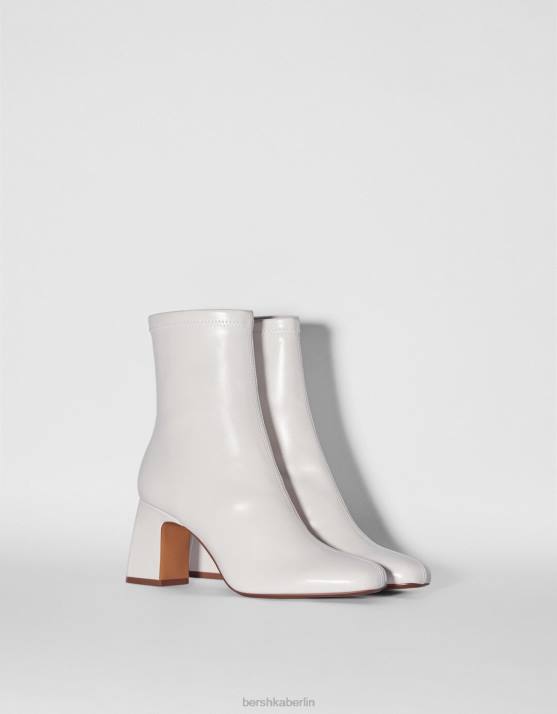 Weiss Bershka Frauen taillierte Stiefeletten mit hohem Absatz H00J2291