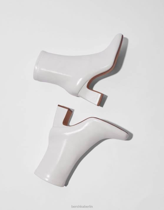 Weiss Bershka Frauen taillierte Stiefeletten mit hohem Absatz H00J2291