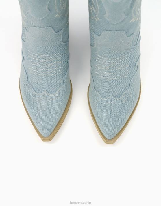 exklusiv Bershka Frauen Jeans-Stiefeletten mit Cowboy-Absatz H00J1825