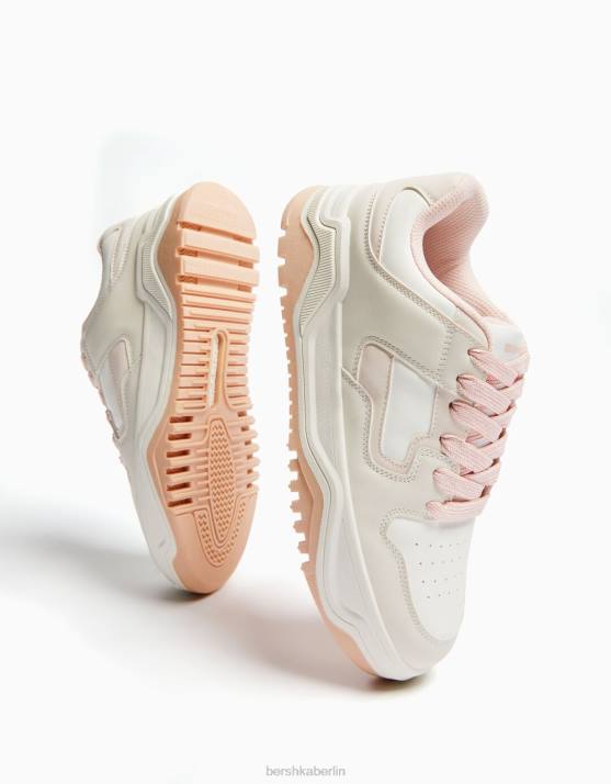 Rosa Bershka Frauen klobige Turnschuhe H00J2113