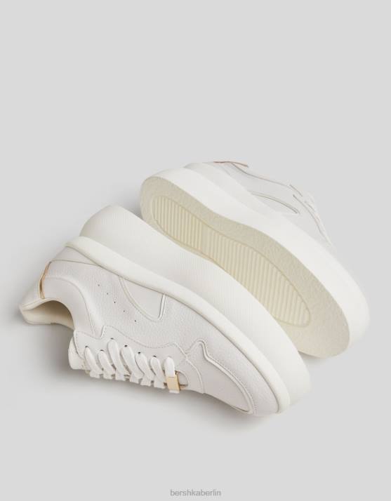 Weiss Bershka Frauen Dekorative Plateau-Sneaker H00J2096