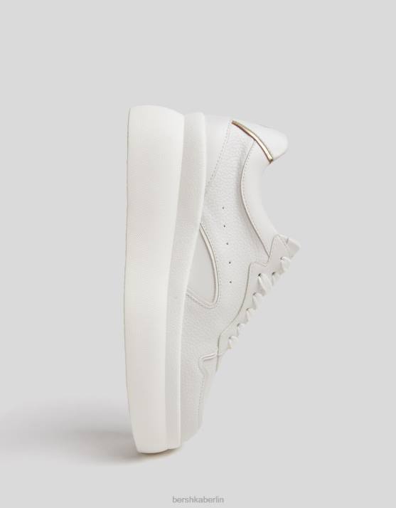 Weiss Bershka Frauen Dekorative Plateau-Sneaker H00J2096