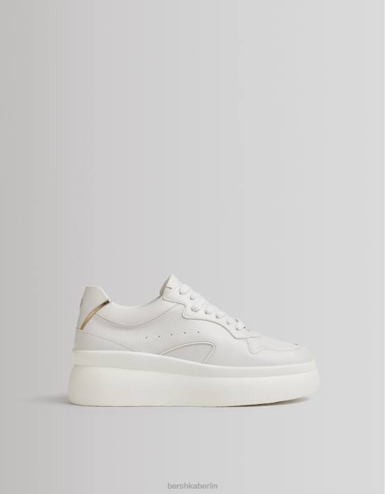 Weiss Bershka Frauen Dekorative Plateau-Sneaker H00J2096