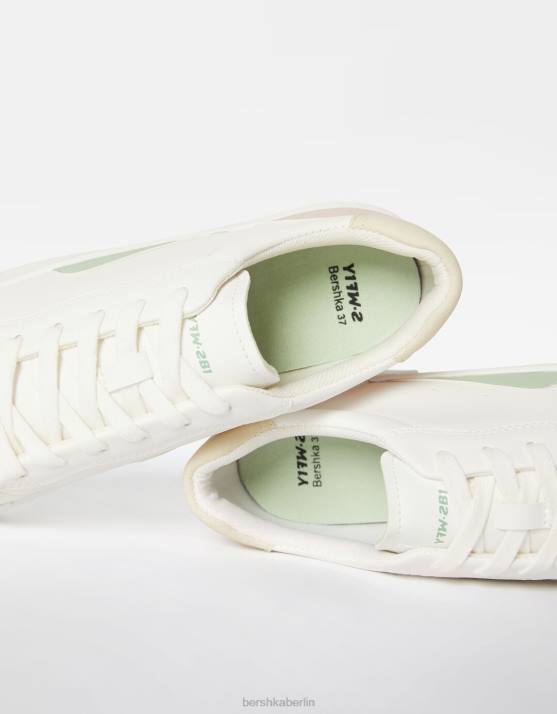Weiss Bershka Frauen Kontrast-Plateau-Sneaker H00J2124
