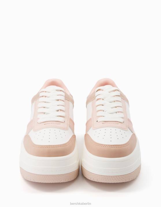 andere Bershka Frauen Kontrast-Plateau-Sneaker H00J2080