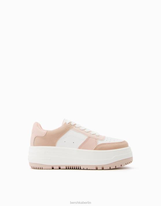 andere Bershka Frauen Kontrast-Plateau-Sneaker H00J2080