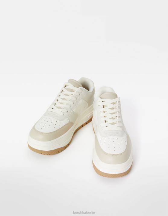 mehrfarbig Bershka Frauen Kontrast-Plateau-Sneaker H00J2084