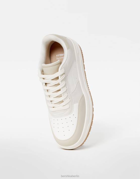 mehrfarbig Bershka Frauen Kontrast-Plateau-Sneaker H00J2084