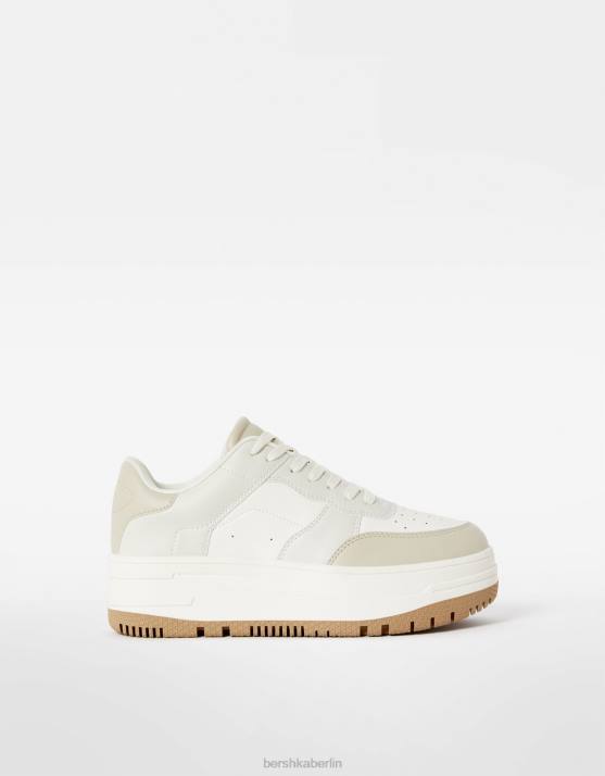 mehrfarbig Bershka Frauen Kontrast-Plateau-Sneaker H00J2084