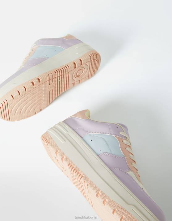 mehrfarbig Bershka Frauen Kontrast-Plateau-Sneaker H00J2107