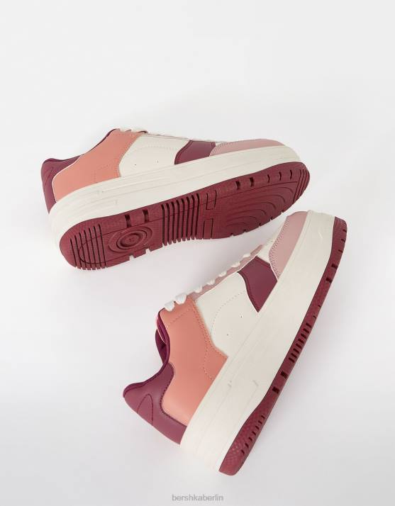 mehrfarbig Bershka Frauen Kontrast-Plateau-Sneaker H00J2108