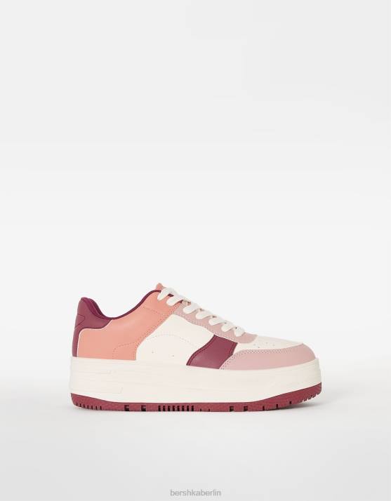 mehrfarbig Bershka Frauen Kontrast-Plateau-Sneaker H00J2108