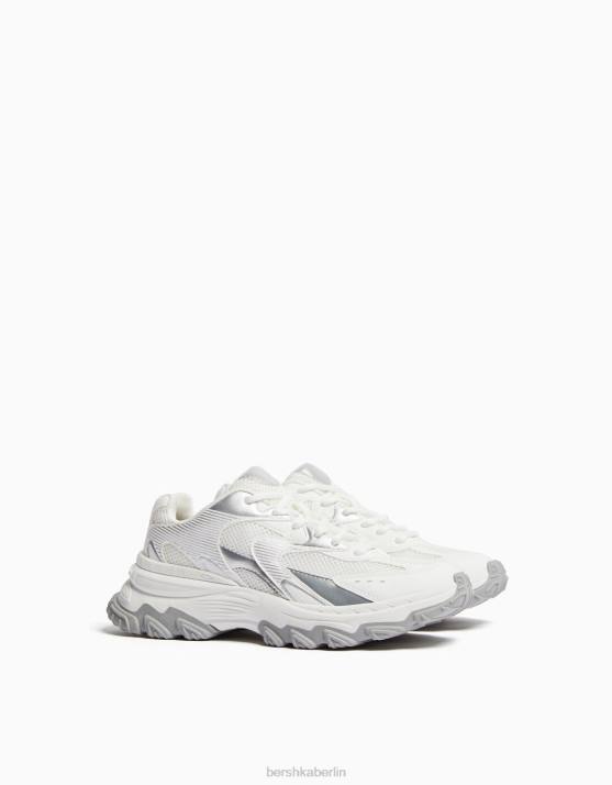 mehrfarbig Bershka Frauen kontrastierende Sneakers mit Mesh-Detail H00J1876