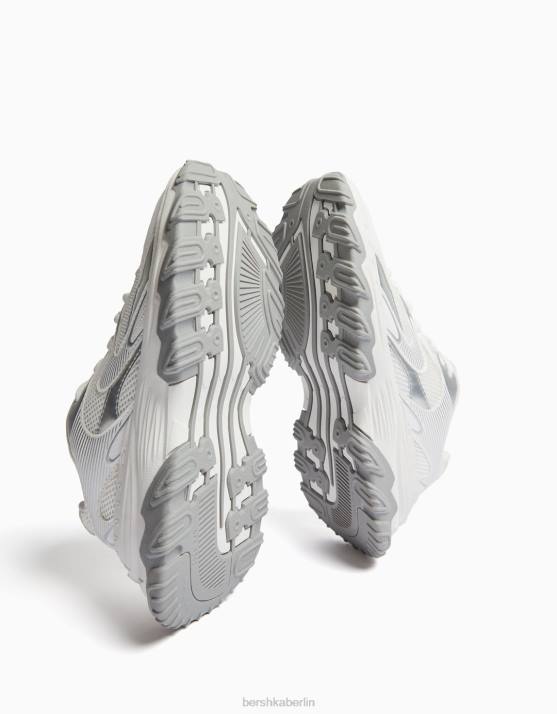 mehrfarbig Bershka Frauen kontrastierende Sneakers mit Mesh-Detail H00J1876