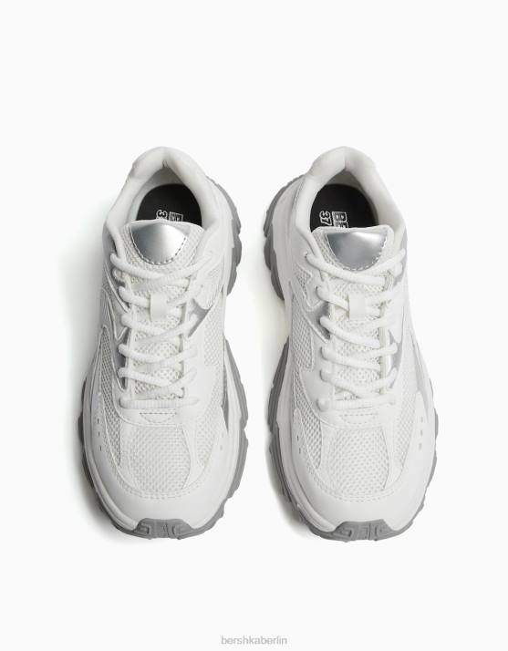 mehrfarbig Bershka Frauen kontrastierende Sneakers mit Mesh-Detail H00J1876