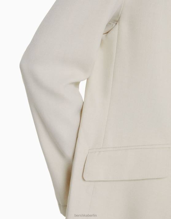 Stein Bershka Frauen Feminin geschnittener, lockerer Blazer H00J1202
