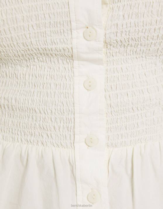 Creme Bershka Frauen Langarmshirt mit Details H00J942