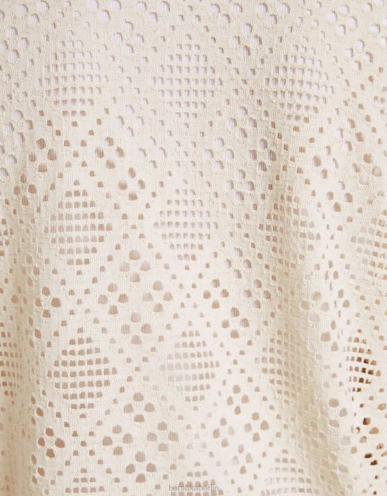 Weiss Bershka Frauen Kurzärmliges, rustikales Hemd H00J1886