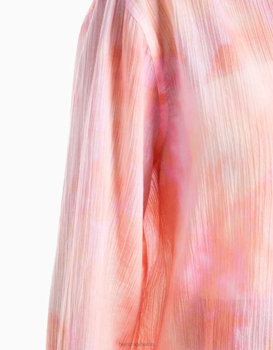 mehrfarbig Bershka Frauen Langärmliges, übergroßes Krepphemd H00J918