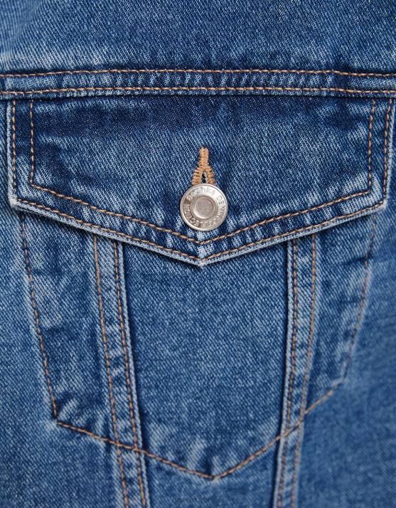 Blau Bershka Frauen kurze Jeansjacke H00J1102