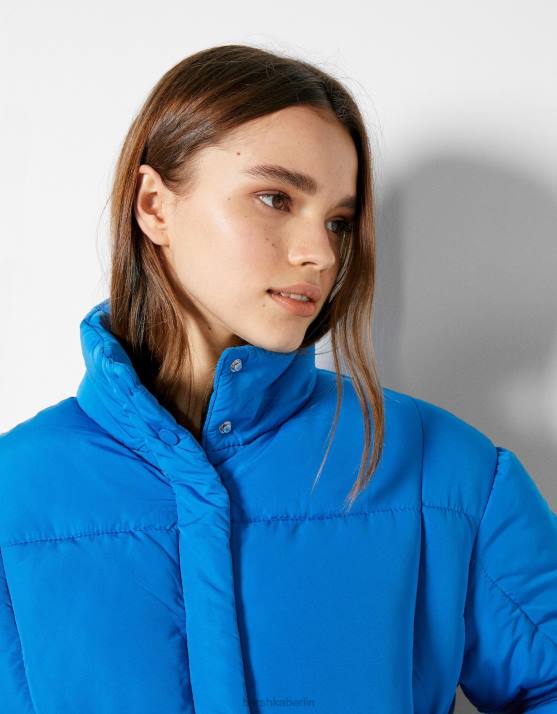 Blau Bershka Frauen kurze Pufferjacke H00J1163