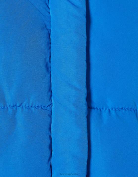 Blau Bershka Frauen kurze Pufferjacke H00J1163