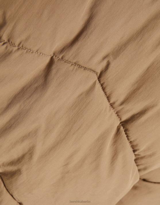 Nerz Bershka Frauen Übergroße Nylon-Pufferjacke H00J1128