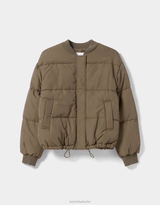 Sand Bershka Frauen gesteppte Bomberjacke H00J1138