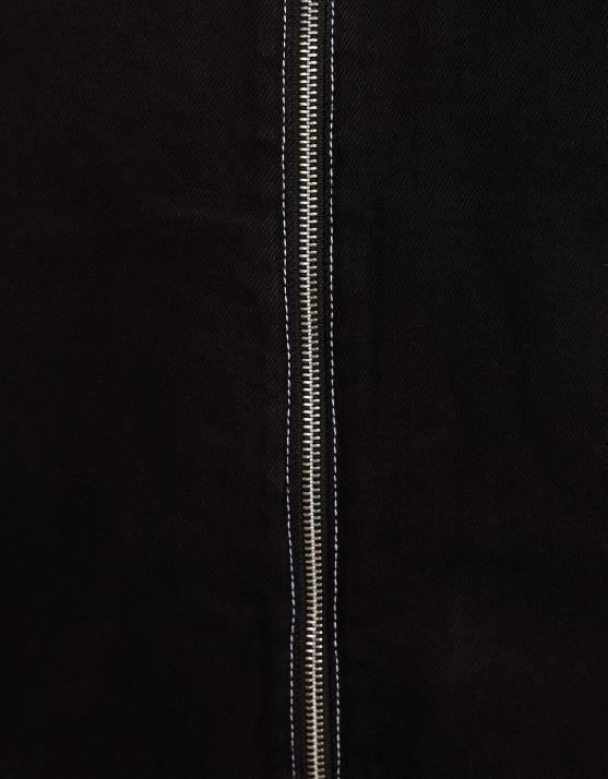 Schwarz Bershka Frauen Denim-Bomberjacke mit kontrastierendem Faden H00J1170