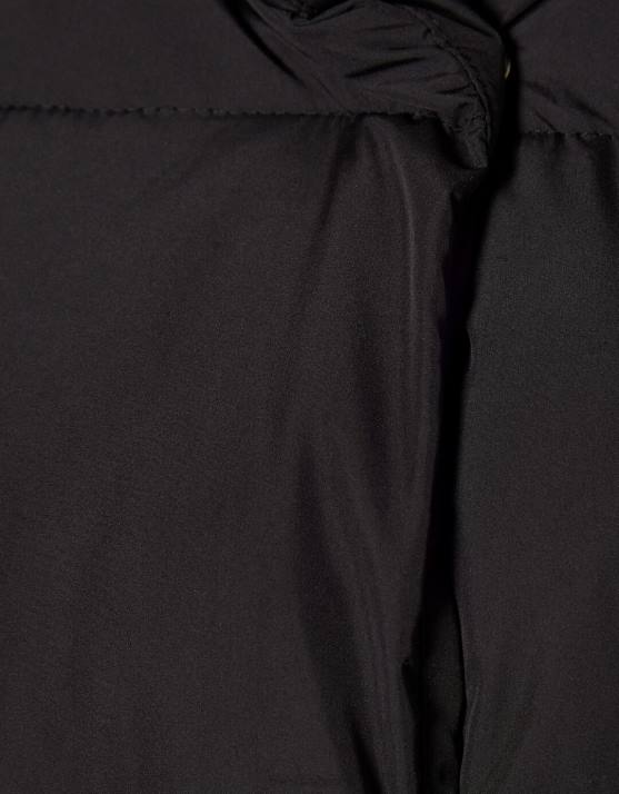 Schwarz Bershka Frauen Puffermantel mit Gürtel H00J1178