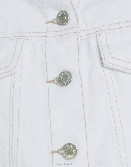 Weiss Bershka Frauen kurze Jeansjacke H00J1115
