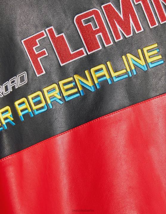 andere Bershka Frauen Racing-Bomberjacke aus Kunstleder H00J1114