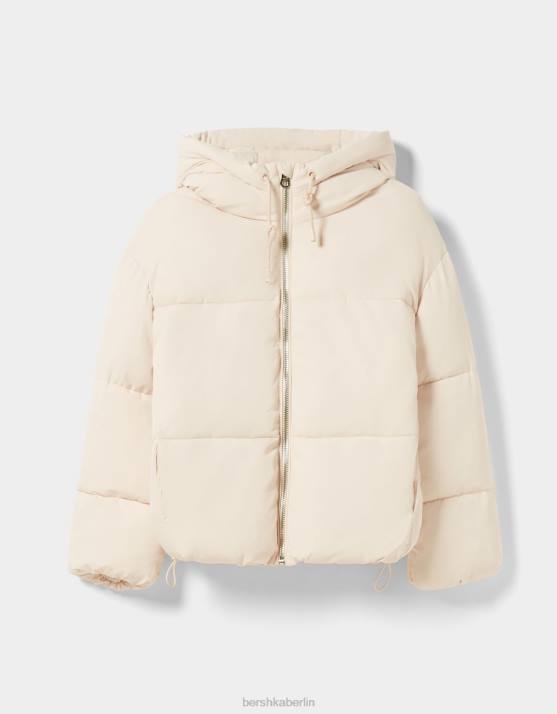 exklusiv Bershka Frauen Übergroße Pufferjacke mit Kapuze H00J1129