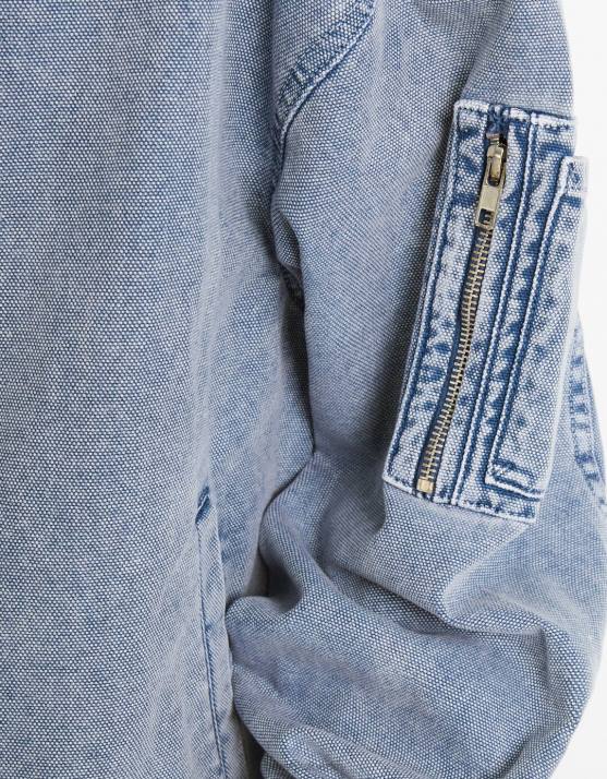 hellblau Bershka Frauen Bomberjacke aus Baumwolle H00J1173