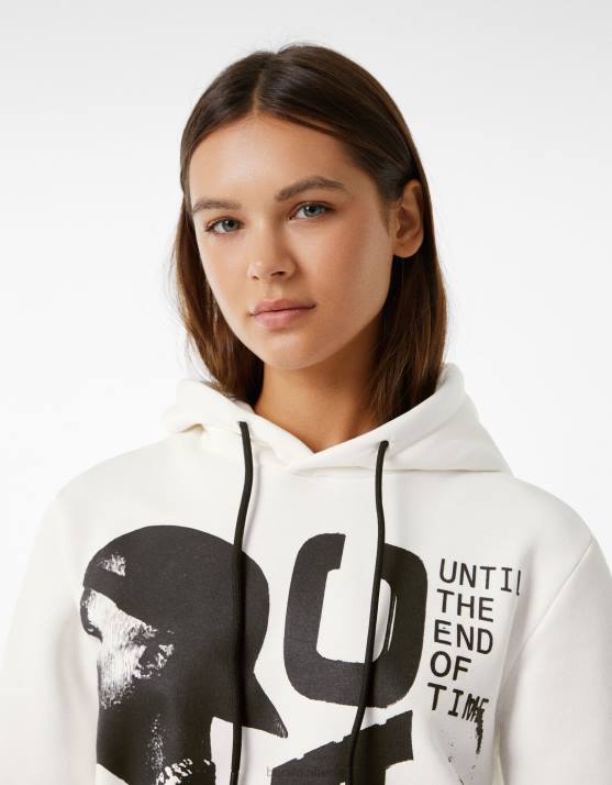 Weiss Bershka Frauen Tupac-Hoodie H00J1211