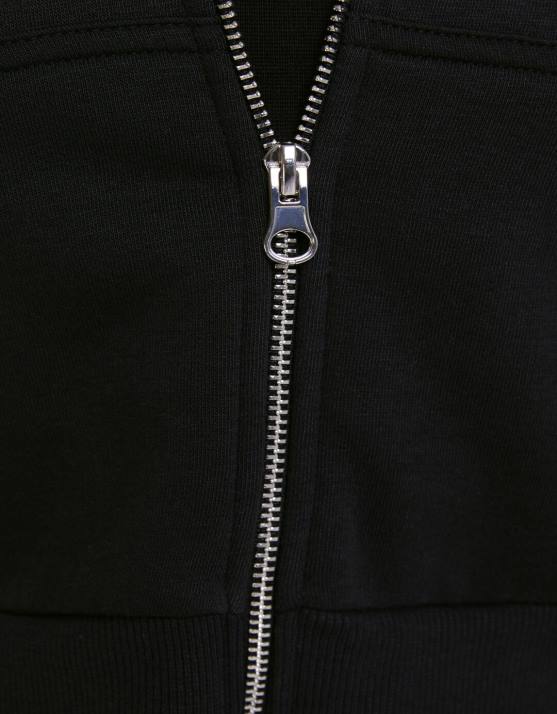 dunkelgrau Bershka Frauen Kurzer Kapuzenpullover mit Reißverschluss H00J1268