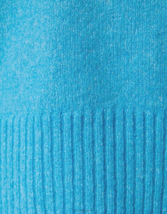 Blau Bershka Frauen Pullover mit Polokragen H00J1030