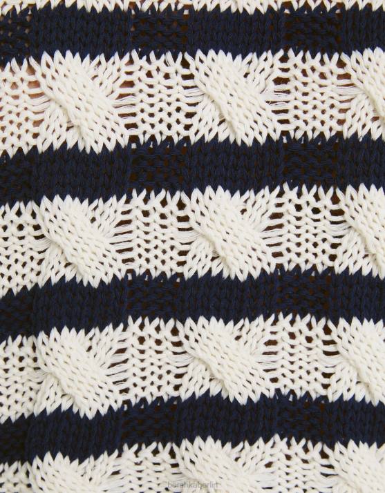 Creme Bershka Frauen Zopfstrickpullover mit Rundhalsausschnitt H00J1086