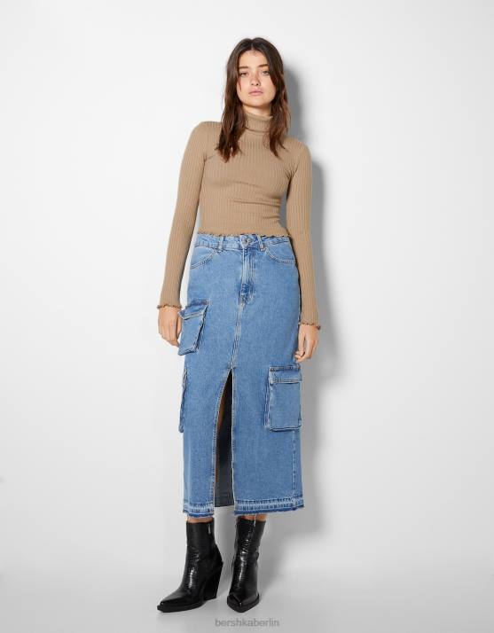 Kamel Bershka Frauen Rollkragenpulli H00J1013