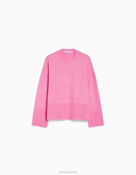 Rosa Bershka Frauen übergroßer Pullover H00J1011