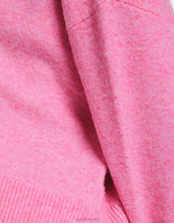 Rosa Bershka Frauen übergroßer Pullover H00J1011