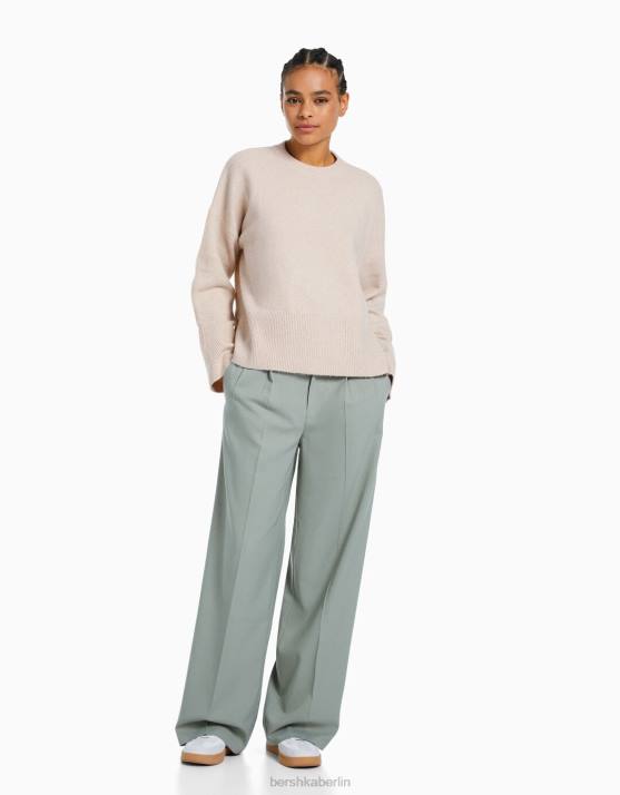 Sand Bershka Frauen übergroßer Pullover H00J1009