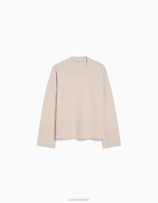 Sand Bershka Frauen übergroßer Pullover H00J1009